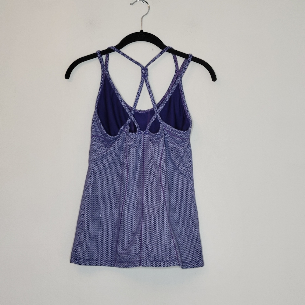 ATHLETA EMPOWERMENT TANK TOP SIZE MEDIUM PURPLE HERRINGBONE - Picture 8 of 14